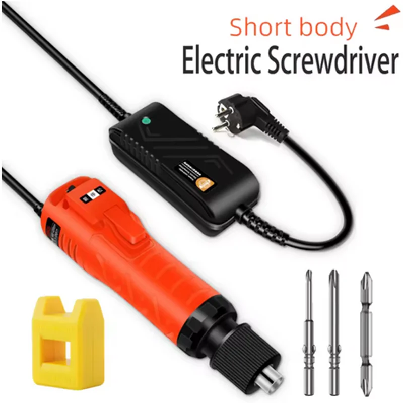Short 220V Mini electric screwdriver straight handle 801 screwdriver power tool with 10 bits for home industrial project