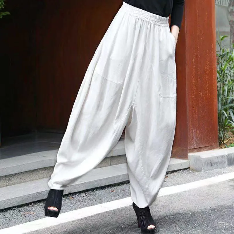 

Summer New Cotton Linen Pants Women's Casual Radish Pants Thin Large Size Harem Pants Loose