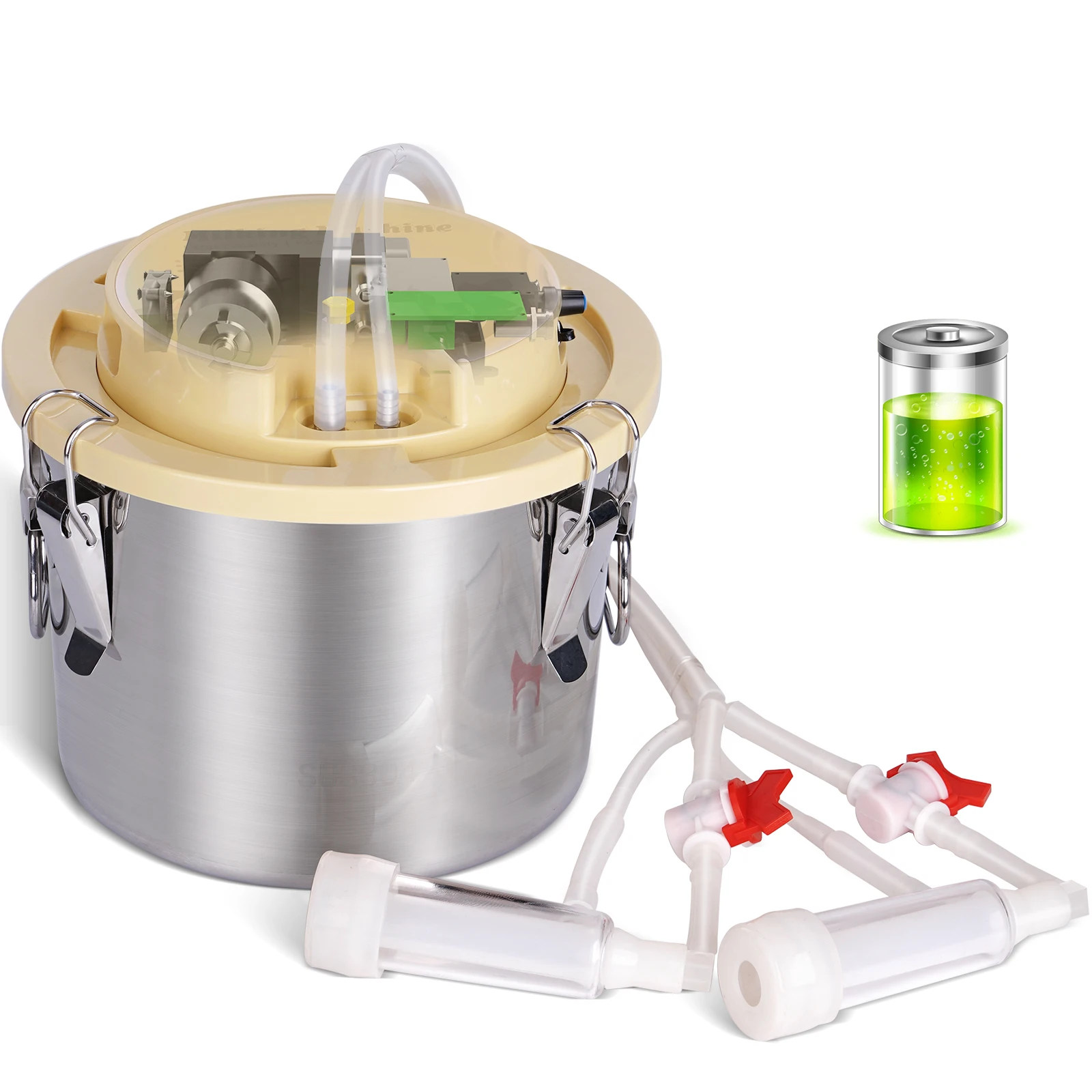 New 8L/12L Automatic Electric Cow Goat Milking Machine Portable one-piece milking machine for cattle and goat Livestock