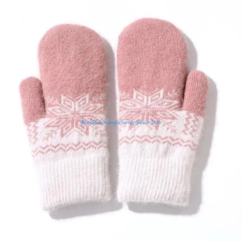 E56A قفازات حرارية دافئة سميكة أنيقة القفاز قفازات كاملة الأصابع قفازات أنيقة رشاقته للفتيات النساء #3