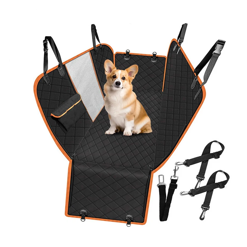 Dog Pet Car Seat Cover Car Rear Back Seat Protector Mat Waterproof Anti-fouling Nonslip Zipper On Both Sides Dogs Safety Mat