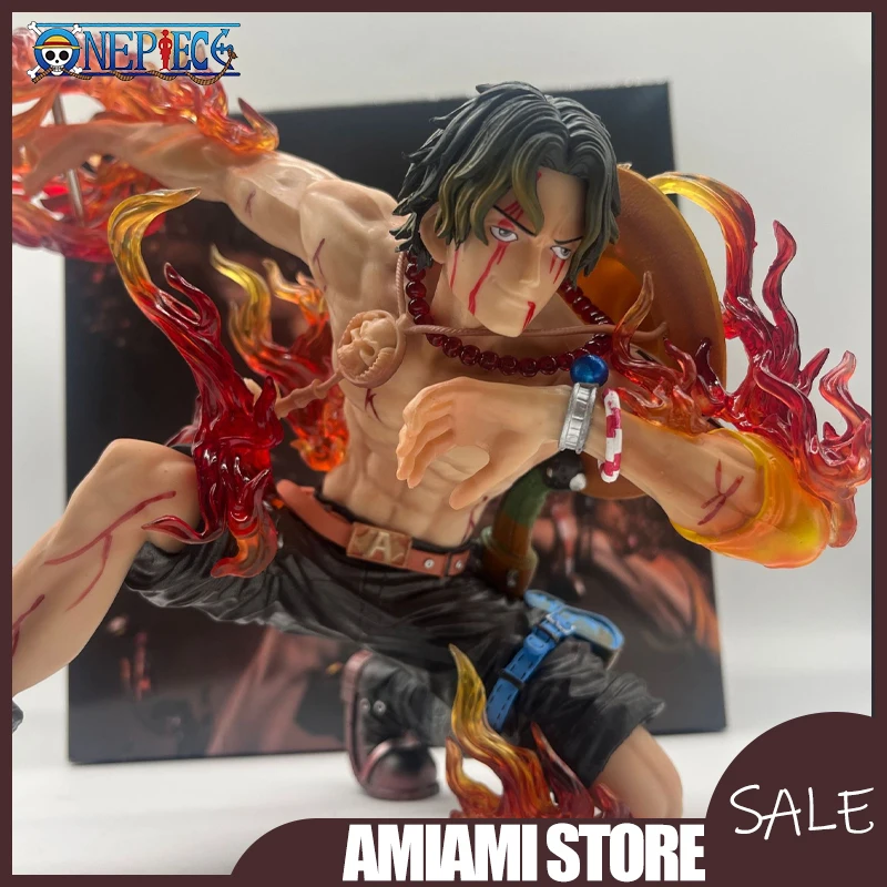 

20cm One Piece Portgas D Ace Flame Emperor Figure PT Fire Fist Statue PVC Model Anime Collectible Ornament Base Gifts for Fans