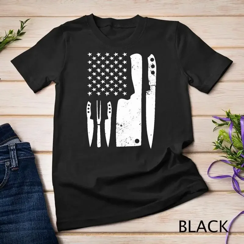 Chef Knife T Shirt Patriotic Easter US Flag Shirt Unisex T shirt