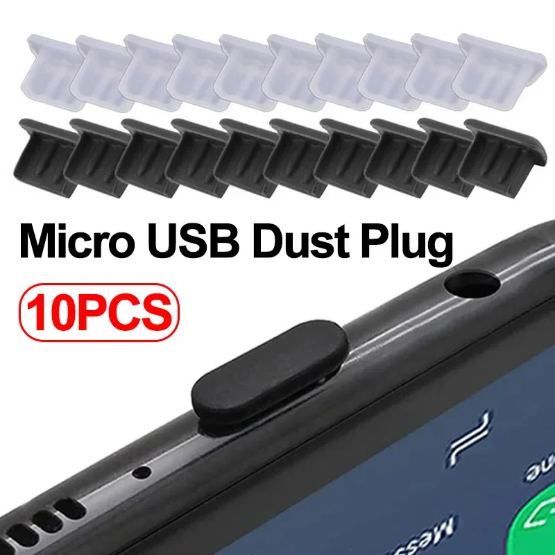 1-10pcs Micro USB Dust Plug Silicone Universal Android Charging Port Dust Plug Protector Cover for Xiaomi Samsung Dustproof Caps