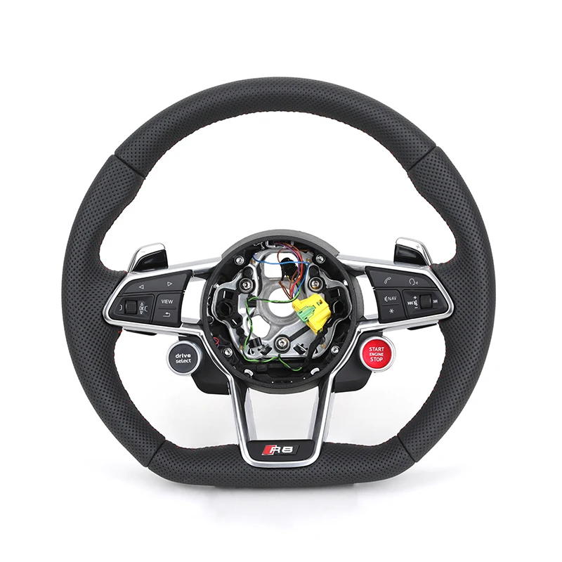 

With Start Button R8 Sport Full Perforated Leather Steering Wheel for Audi A1 A5 A3 S3 8V S4 S5 Q5 SQ5 A4 B9 RS3 RS4 RS5 TT