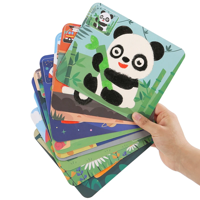 Peinture au sable en bois Montessori pour enfants, jeu de Graffiti, bac à sable éducatif, formation des compétences pratiques, jouets de dessin pour enfants