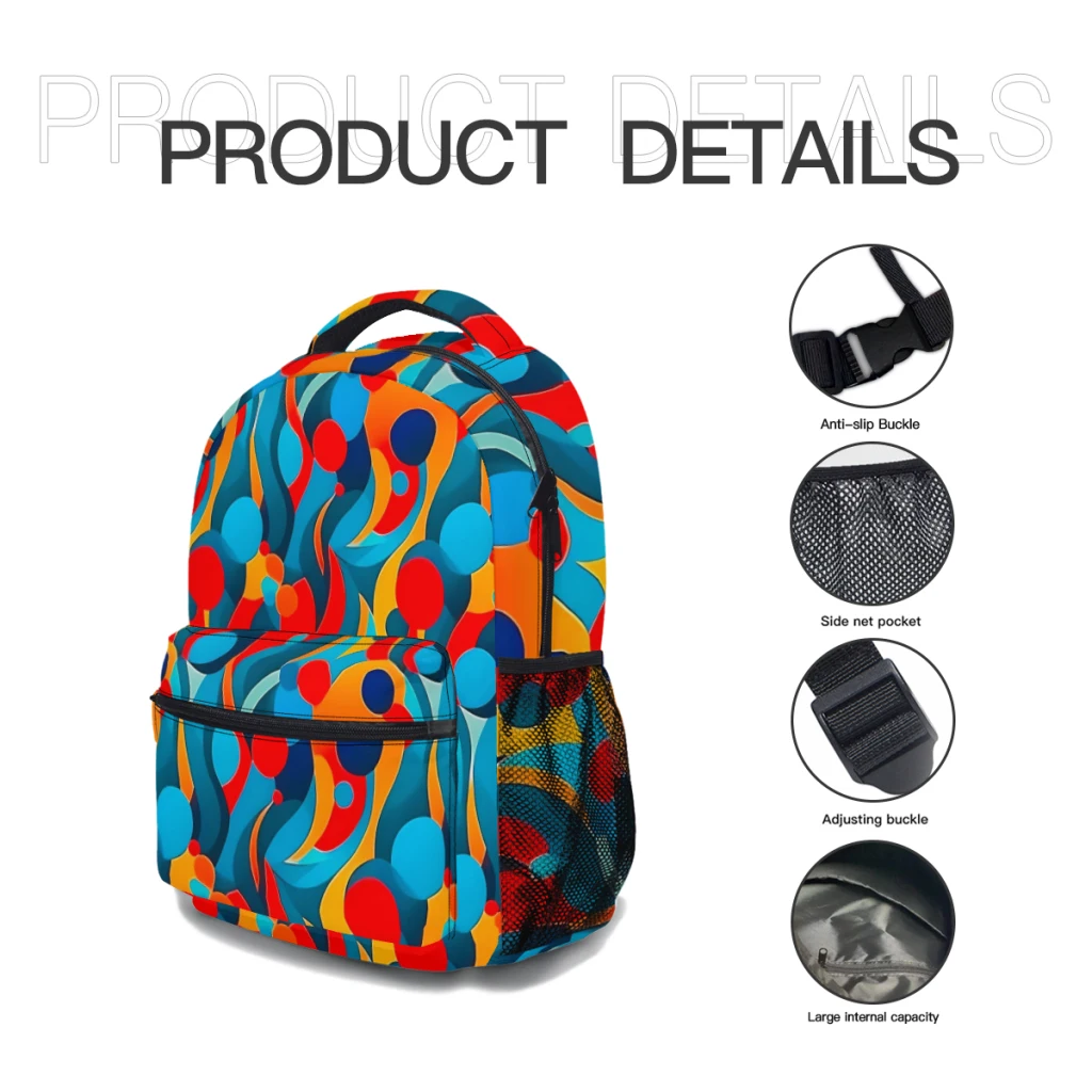 Padrão Digital School Bag, Mochila Impressão elegante, Design moderno, abstrato, 1169, 17 Polegada, Novo