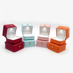 Crown Jewelry Box With Lighted LED Earrings Ring Necklace Pendant Storage Box Gift Packaging Display Jewelry Organizer 1pcs