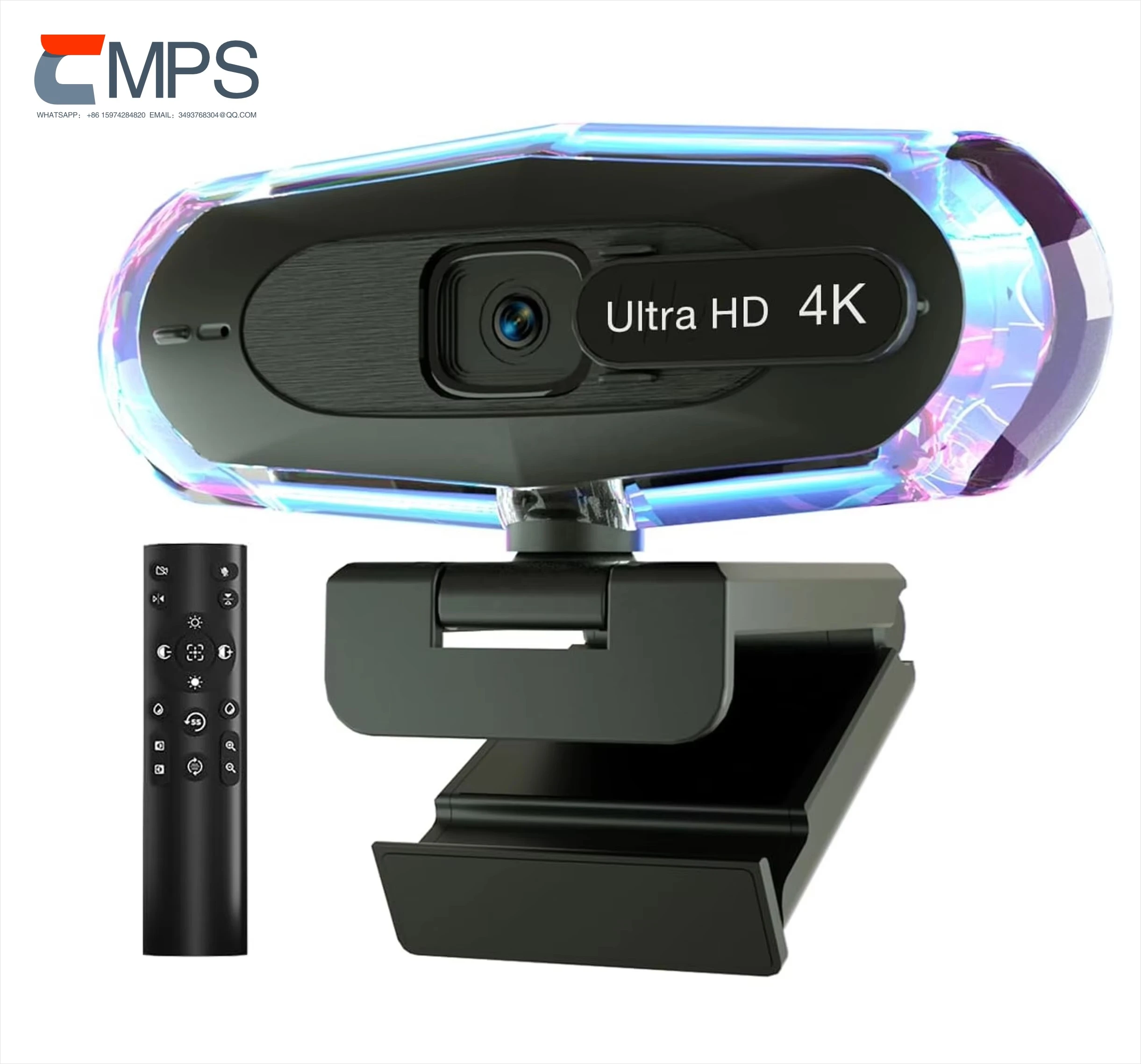 4K ضبط تلقائي للصورة تدفق كاميرا ويب سطح المكتب الكمبيوتر المحمول كاميرا ويب 30 إطارًا في الثانية مستشعر الصورة ميكروفون USB التكبير