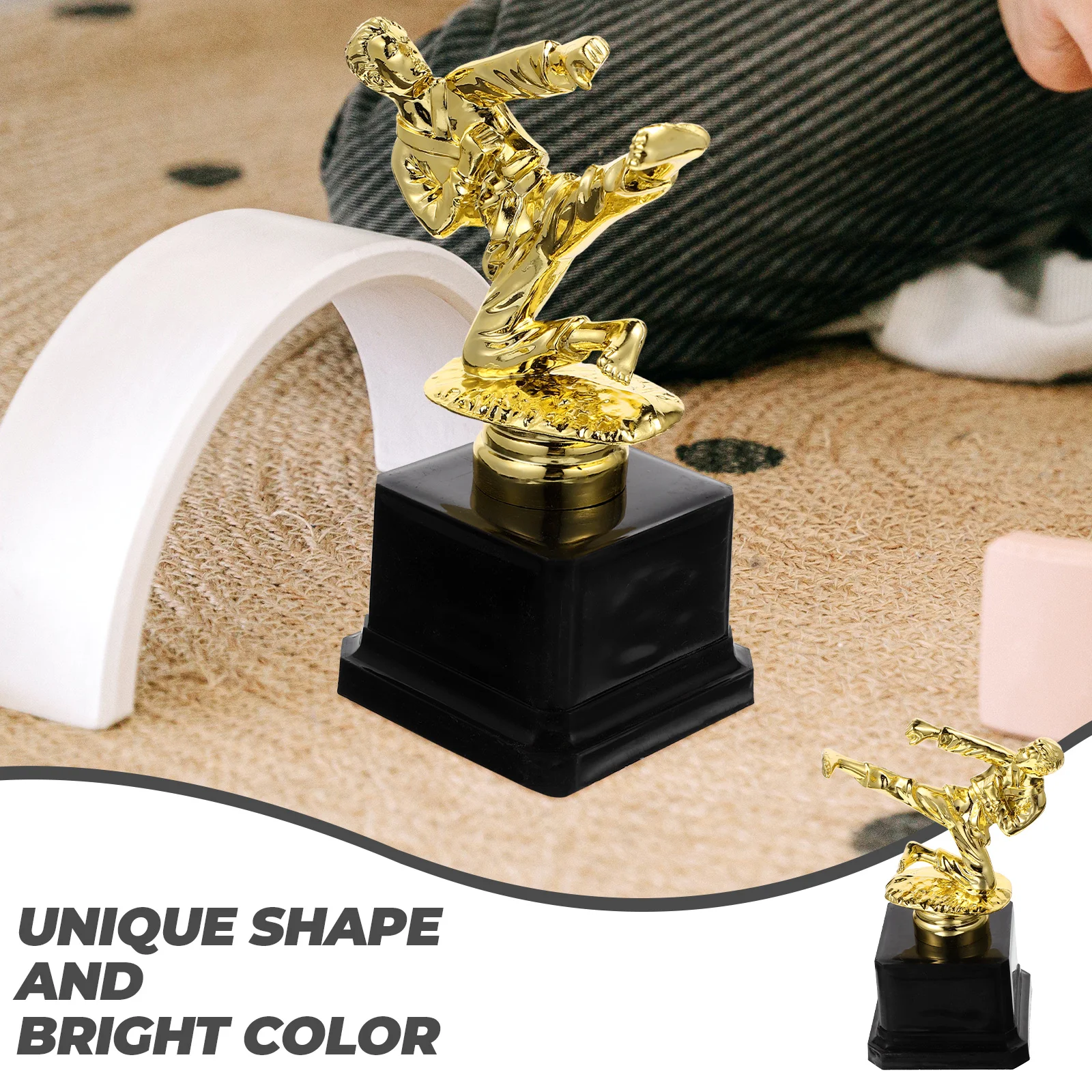 Taekwondo Trophy Burlap Decoration Fleece Party Precut Prize Gift for School Winner Cup Celebration Competition Desk