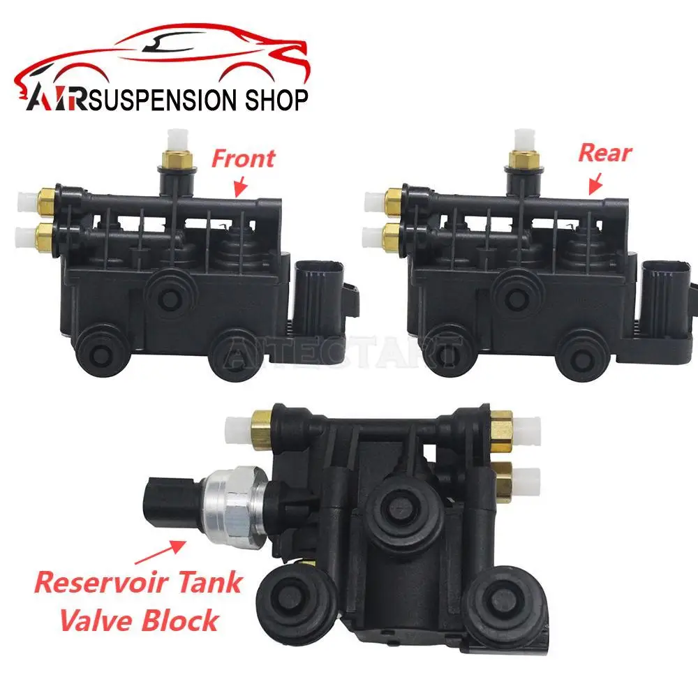 2x Front Rear Valve Block With 1x Air Suspension Reservoir Tank Valve Block For Range Rover Sport Land Rover LR3 LR4 RVH000046