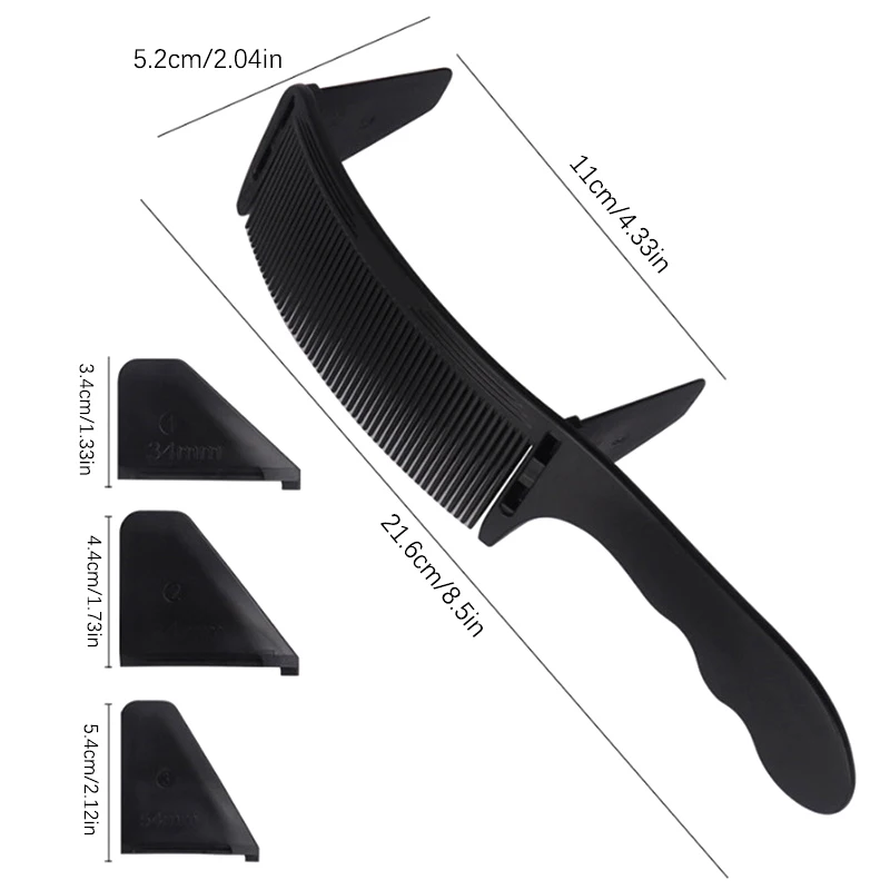 눈금자 정전기 방지 커브드 면도기, 이발사용 플랫 탑 빗, 미용실 커팅 빗, 미용 브러시