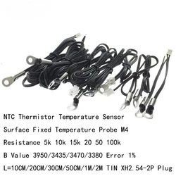 10pcs M4 surface fixed temperature probe Sensor  NTC thermistor 5K 10k 15K 20K 50K 100K  B Value 3950/3435/3470/3380 TIN XH