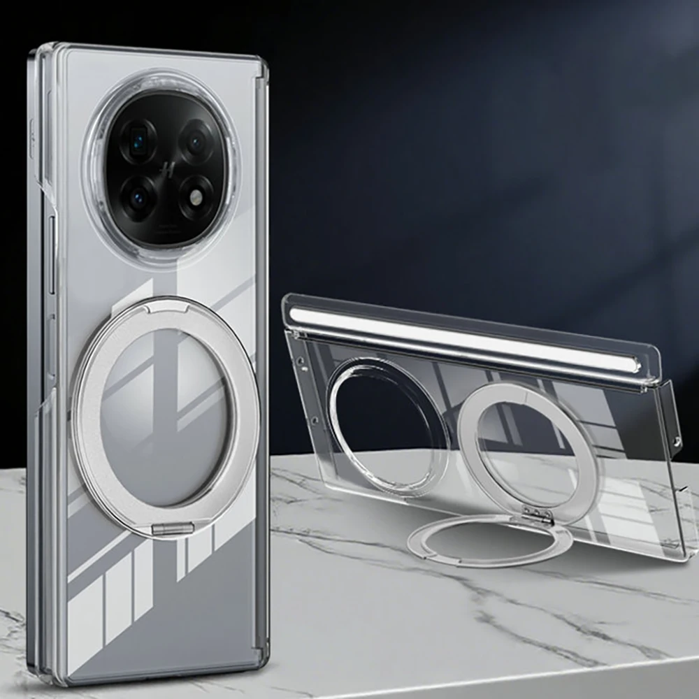 

Transparent Cover For OPPO Find N5 5G Hinge Stand Wireless Charging Magnet Back Funda For OPPO Find N5 Case Find N5 N 5 Etui