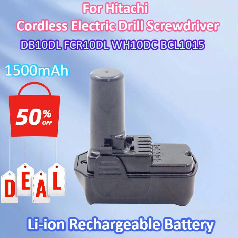 

New Li-ion Rechargeable Battery 10.8V/12V 1500mAh for Hitachi Cordless Electric Drill Screwdriver DB10DL FCR10DL WH10DC BCL1015
