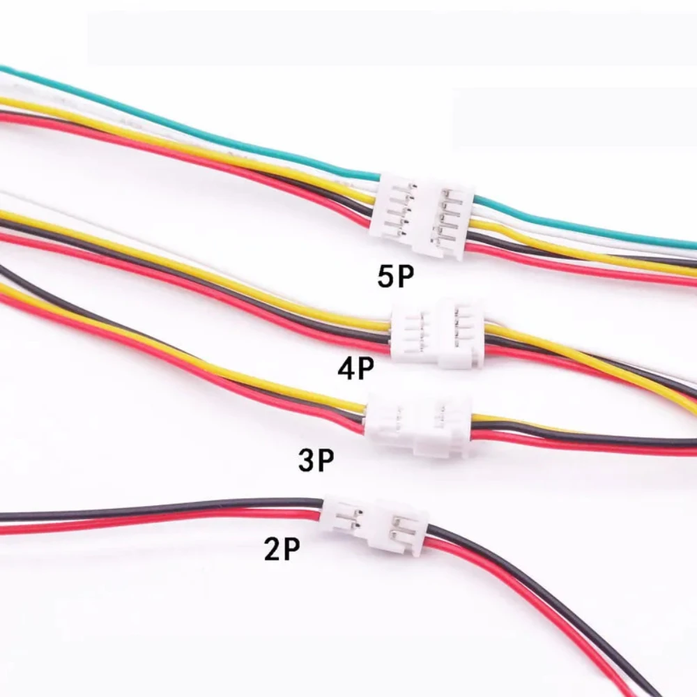 10Pairs Micro JST 1.25MM Pitch 2P 3P 4P 5P 6P Male & Female Connector Plug with Wires Cables LED Strip Connectors Length 10CM
