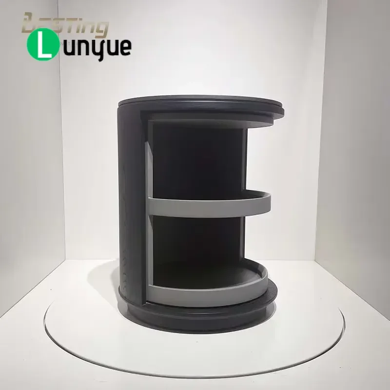 Modern Minimalist Solid Wood Bedside Table 360 Degree Rotating Nightstand for Bedroom Home Furniture Storage