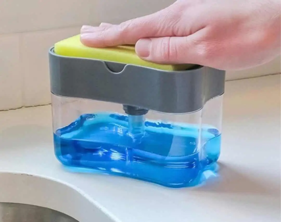 Artifact Scouring Pad To Receive The Dishwashing Brush And Press The Liquid Box