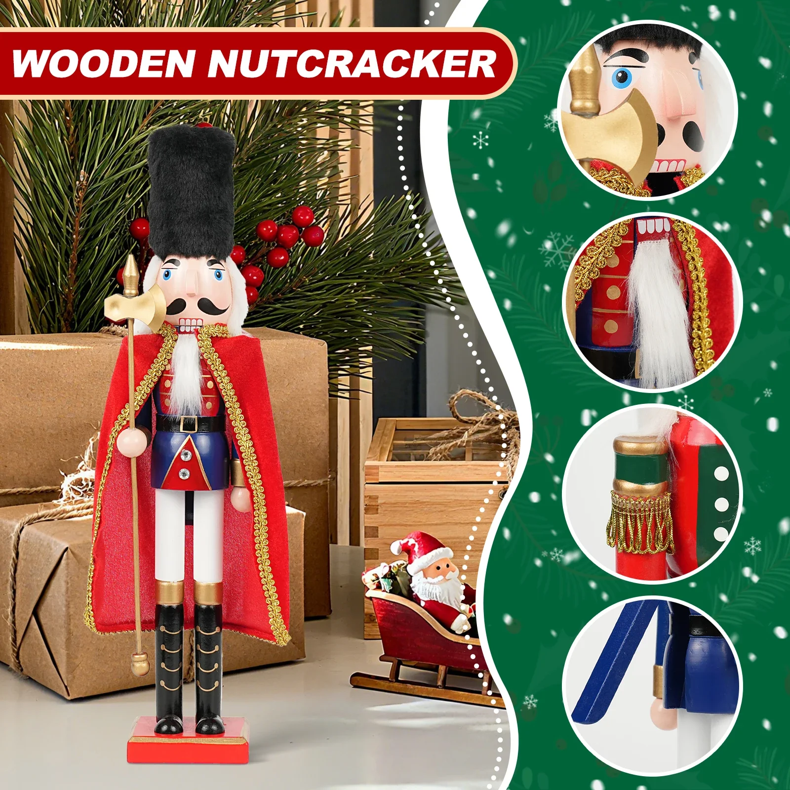 

Elevate Holiday Decor: 2025 Handmade Nutcracker Soldier - Exquisite Christmas Table/Desk/Mantel Centerpiece