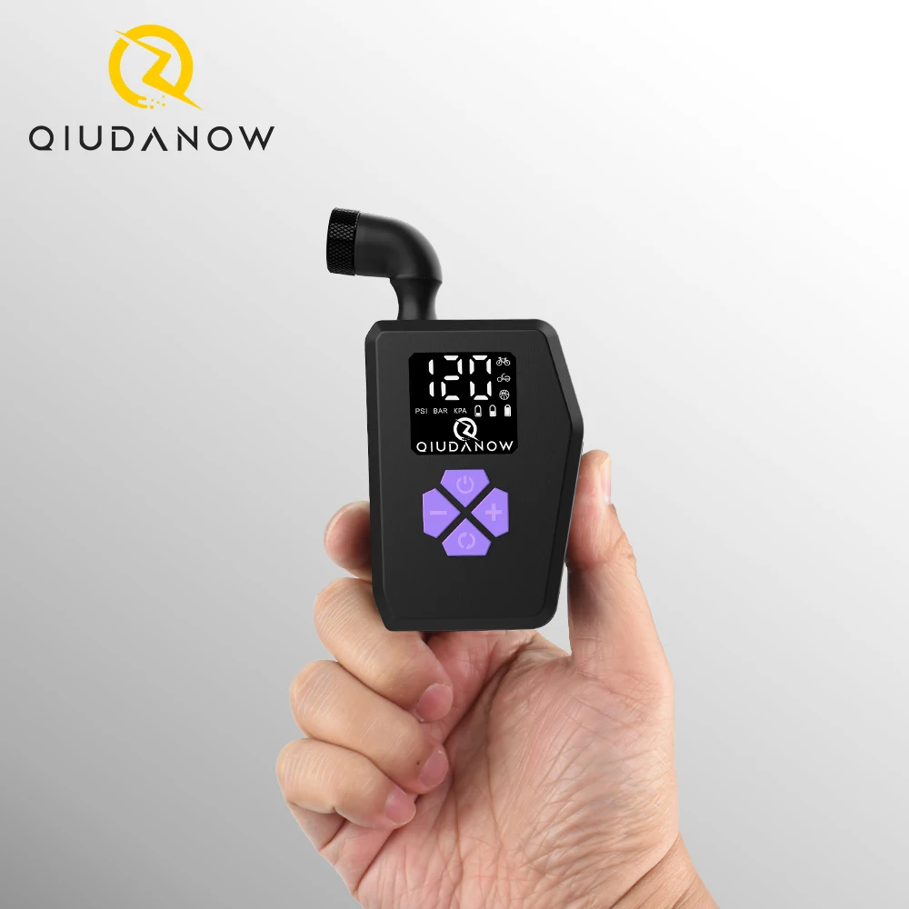 

Электрический воздушный насос QIUDANOW с цифровым экраном подходит для клапанов Presta & Schrader & Dunlop & Clik для горных и шоссейных велосипедов
