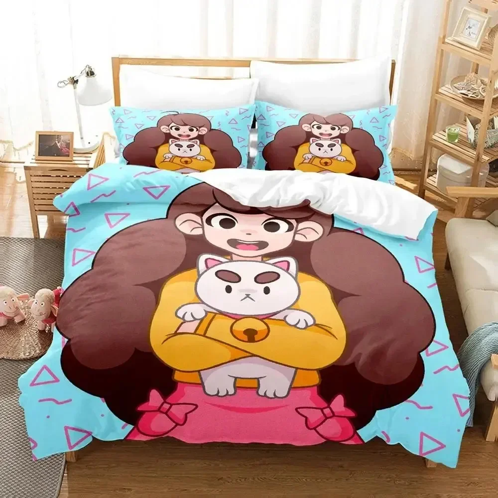 

Cartoon Bee PuppyCat Bedding Set Duvet Cover Bed Set Quilt Cover Pillowcase Comforter king Queen Size Boys Adult Bedding Set