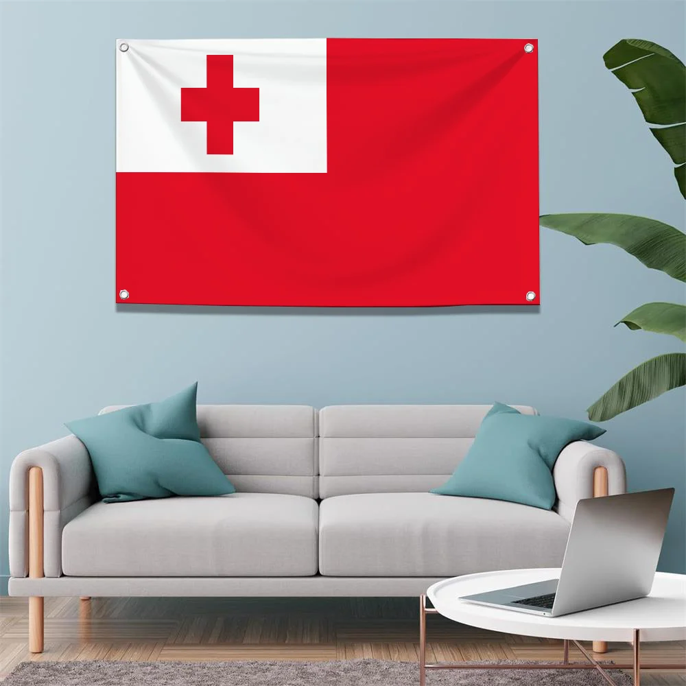 Flag of Tonga Outdoor Decorations Christmas Decorations 2024 Home Decoration for You Camping Double Penetration Flag to Hang