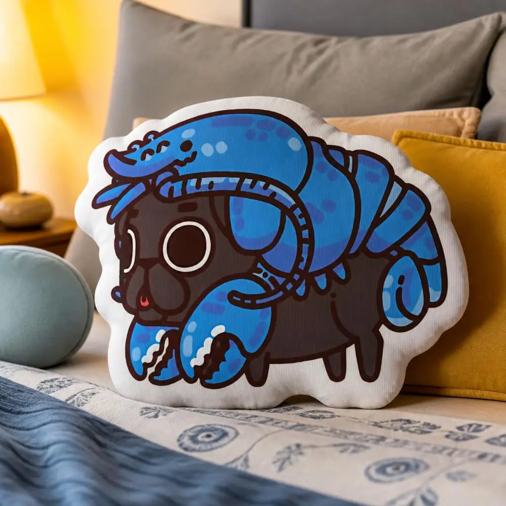Lobster Ollie Funny Pillow Cushion Irregular Stuffed Throw Pillow Home Decor Gift Sofa Bed