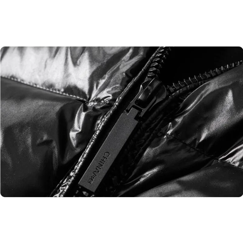 New Winter Men Hooded Black Shiny Puff Jackets Duck Down Coats Warm Casual Down Jackets Male Outdoor Windproof Parkas Size 3XL