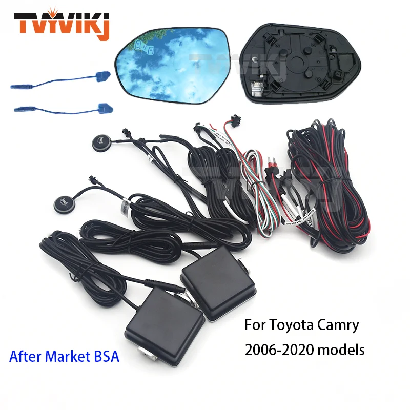 Side Rearview Mirror Blue Glass Lens with Blind spot system For Toyota Camry 2006-2020 anti glare blind spot assist detection