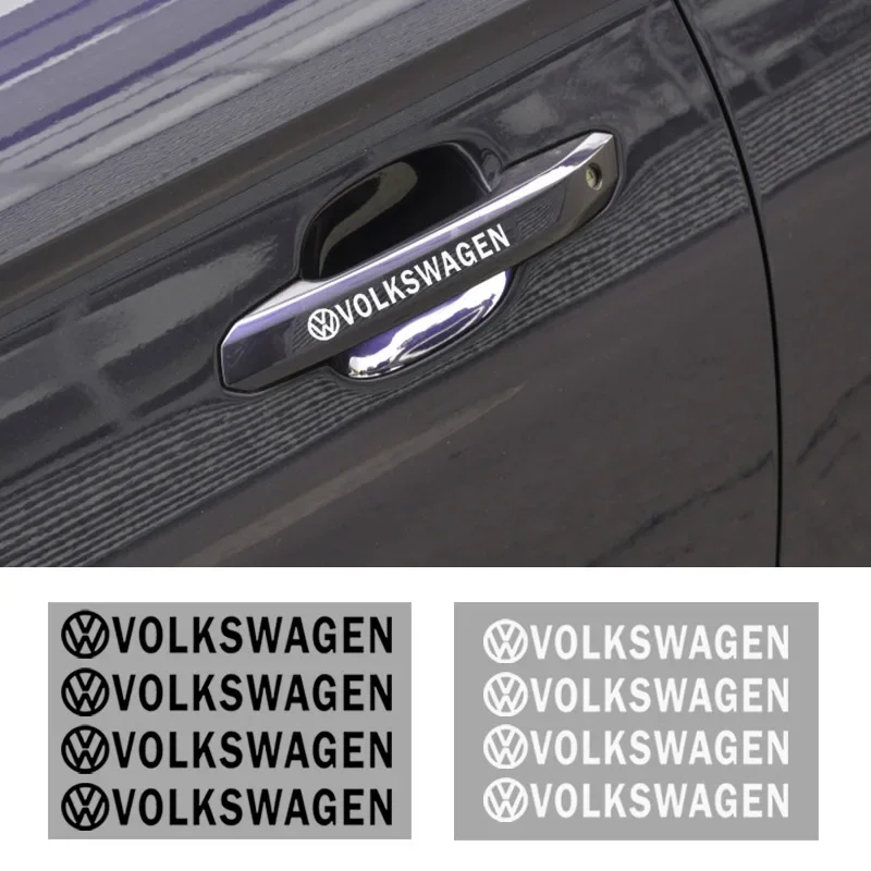 

4Pcs Car Styling Door Handle Stickers Tire Rear View Mirror Decals for VW Golf-7 5 6 CC T-ROC T5 Sharan Passat B5 Polos
