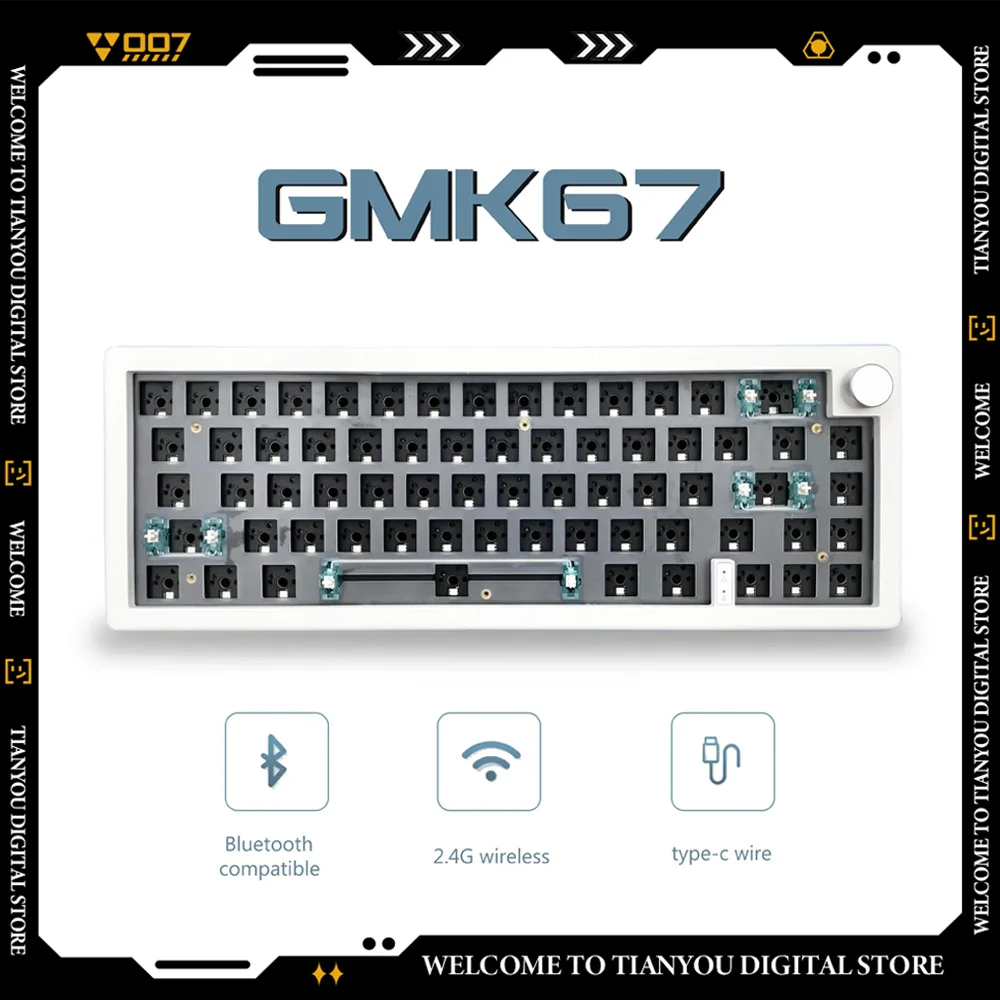 GMK67 2.4G Hot Swap Customized Gaming 63 Keys RGB Backlit Gamer Keyboard Keyboard Gifts Wireless Mechanical Keyboard Bluetooth