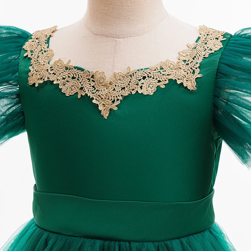 

Kids Girls Party Dresses Fashion Embroidery Mesh Princess Dress Girl Christmas Costume Children's Evening Dress New Year Dress