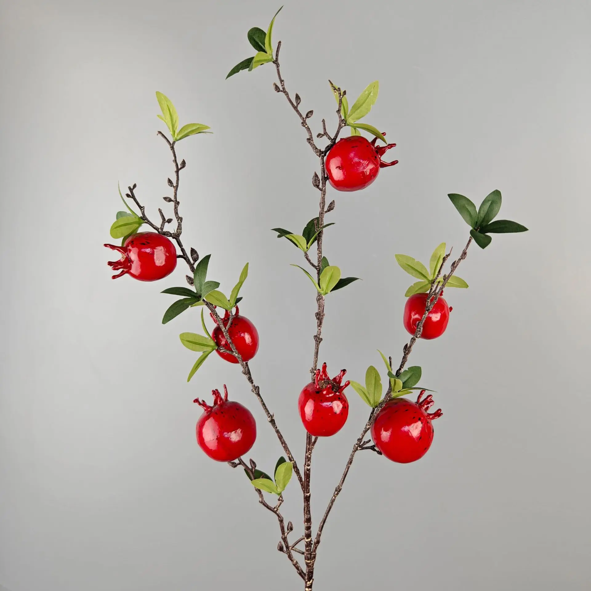 #￥Jumei Artificial Plastic Pomegranate Fruit Home Decoration Living Room Flower Arrangement Branches Model 001 Wedding Easter