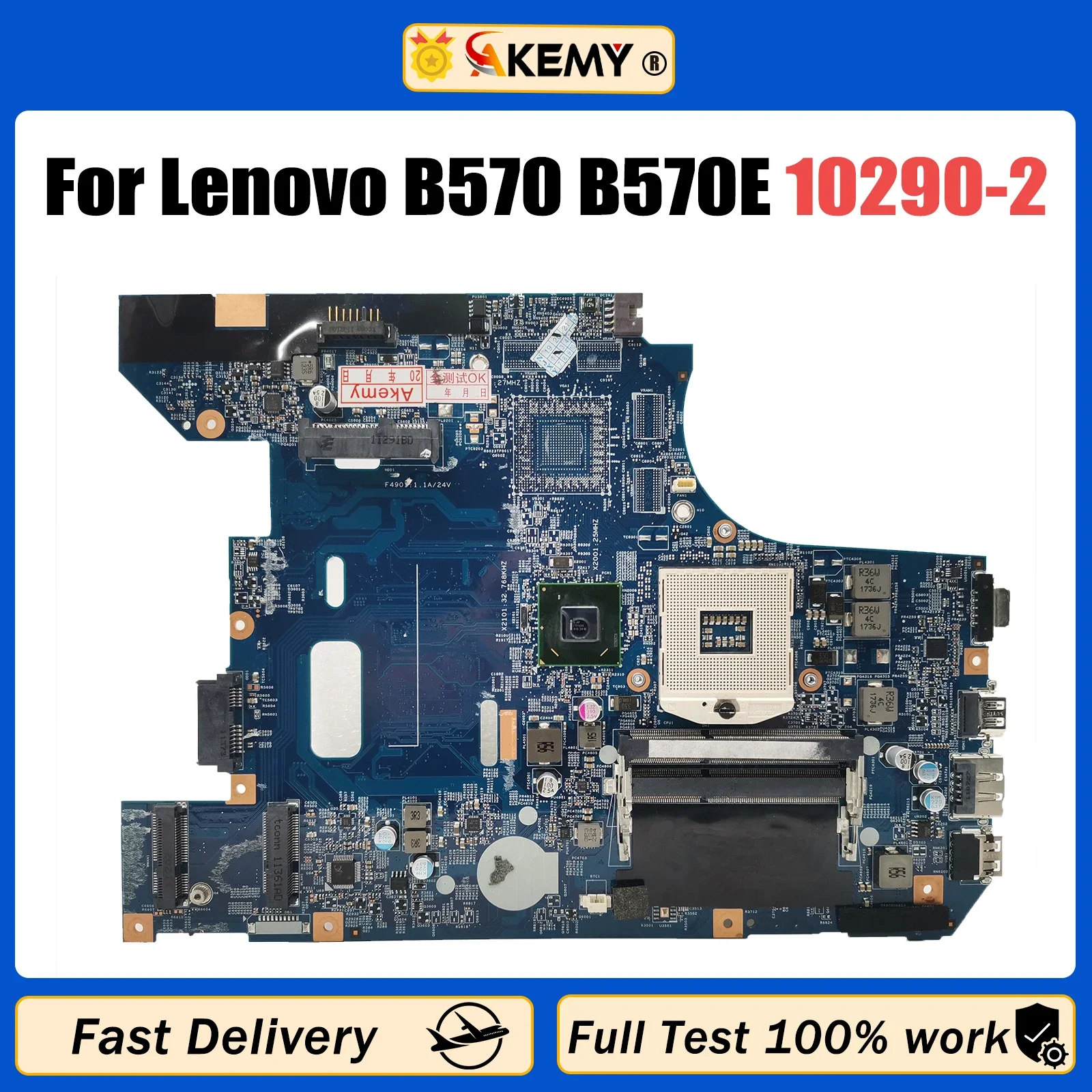 AKEMY FRU 11013536 Mainboard For Lenovo B570 B570E V570 V570C Laptop Motherboard 10290-2 48.4PA01.021 LZ57 MB HM65 GM