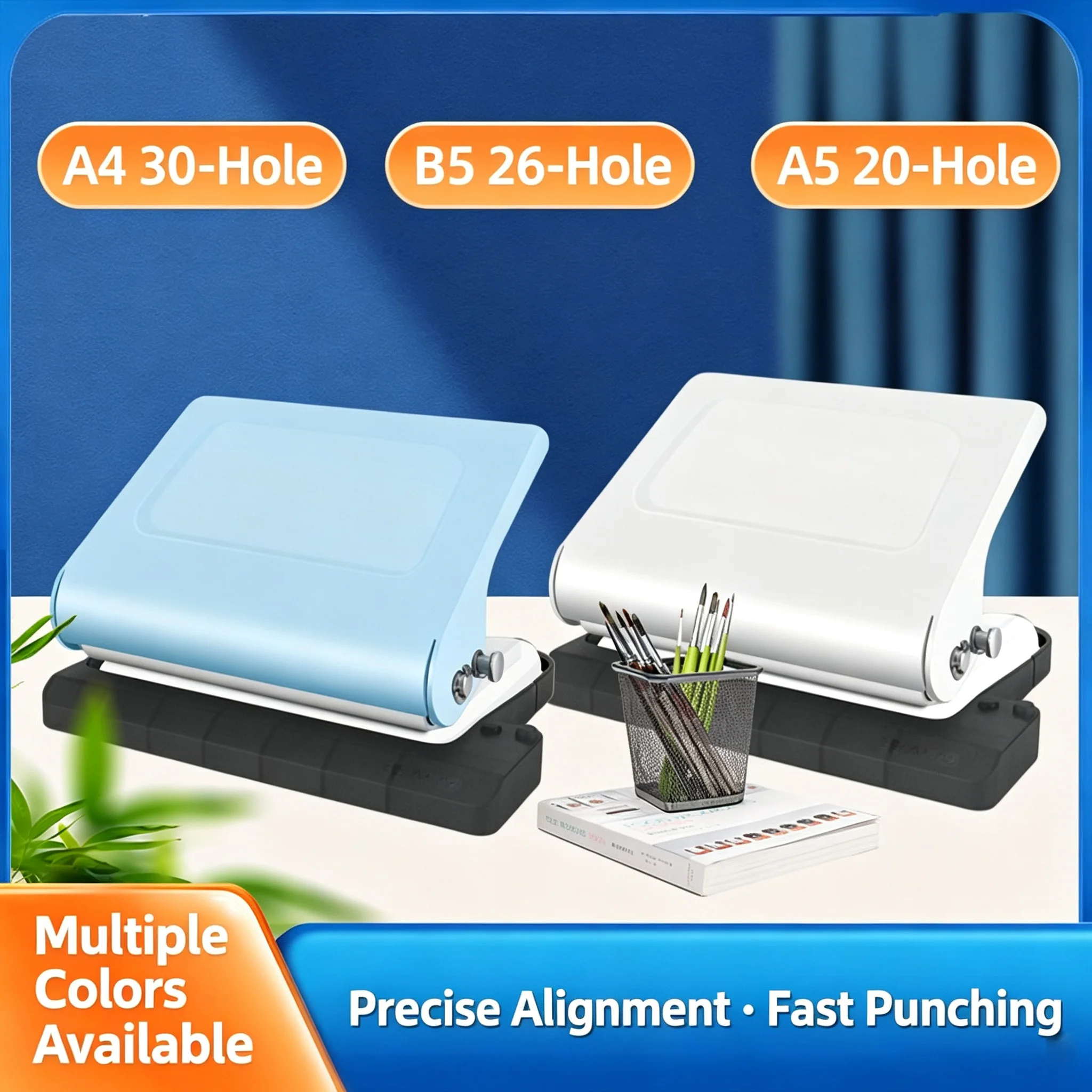 10‑Hole Manual Puncher Multifunctional Punch Tool Round Hole Punch Machine Labor‑Saving Loose‑Leaf Notebook Multi‑Hole Puncher