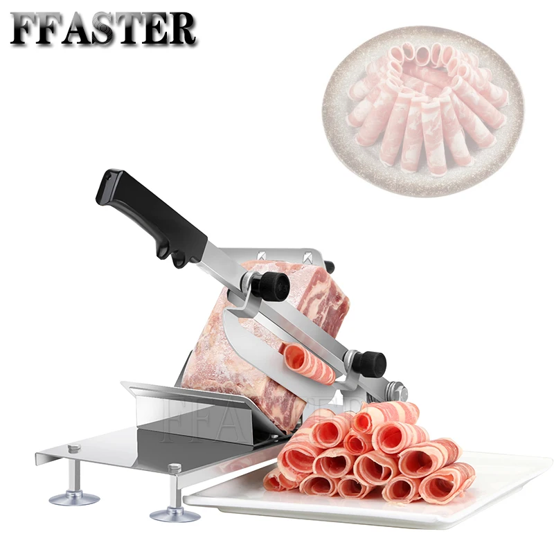 Automatic Feed Meat Lamb Slicer Home Meat Machine Commercial Fat Cattle Mutton Roll Frozen Meat Grinder Planing Machine