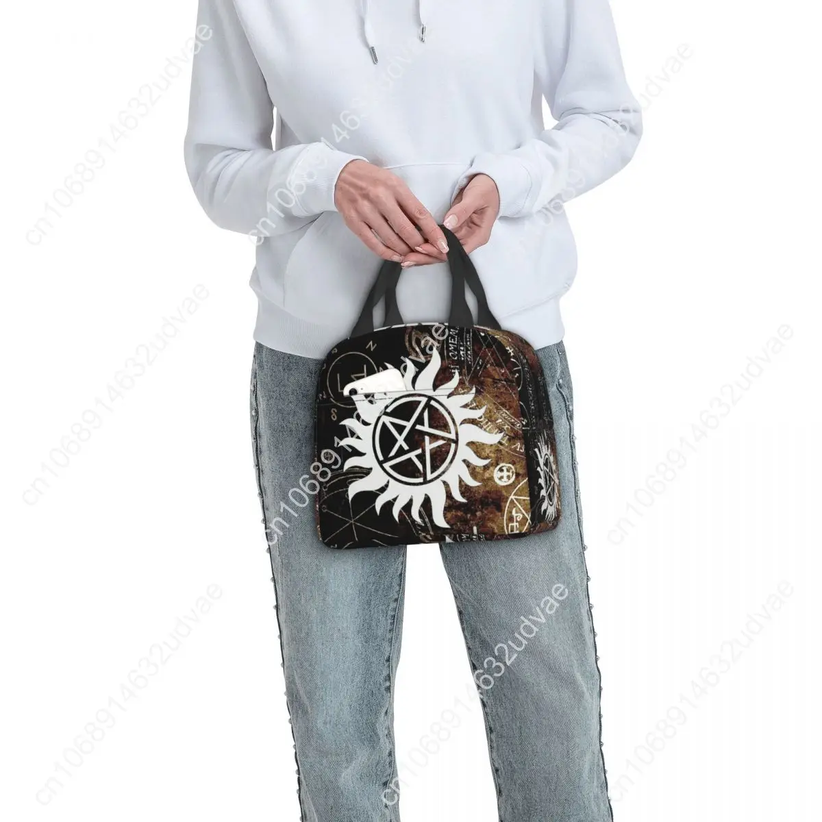 Supernatural Symbols Insulated Lunch Bag for Women Portable Winchester Brothers Cooler Thermal Lunch Box Camping Picnic Bags