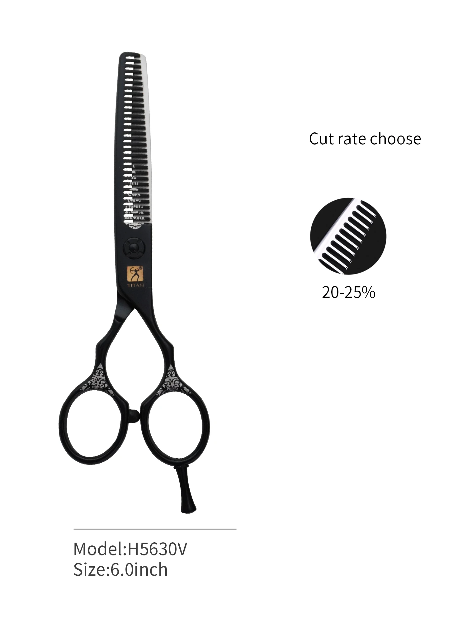 TITAN Haarschere Professionelles Friseurwerkzeug zum Schneiden und Ausdünnen von Haaren 5,5 Zoll 6,0 Zoll – Detail 6