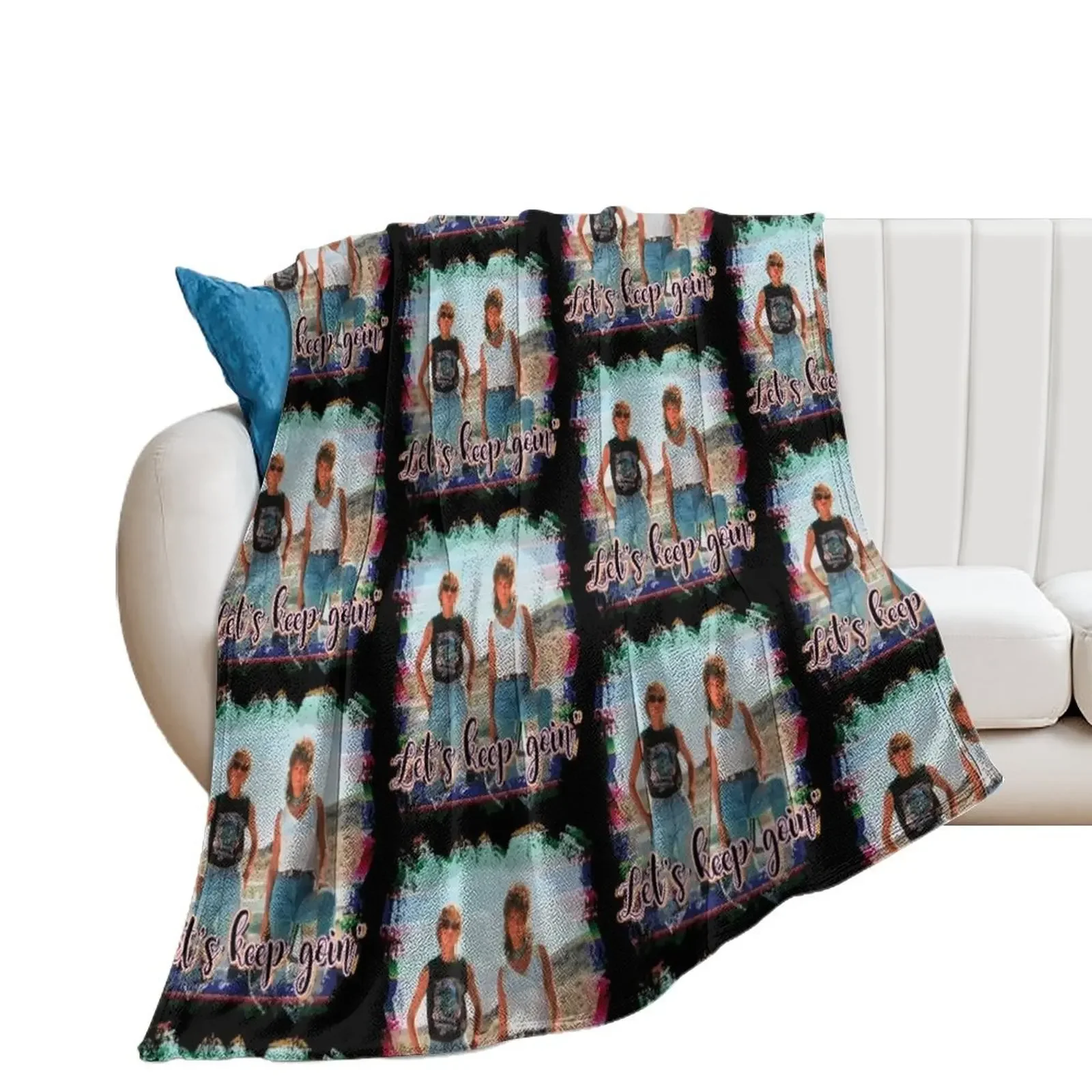 

Cute funny Thelma Louise country friends lets keep goin boots thunderbird movie Throw Blanket Flannel Fabric halloween Blankets