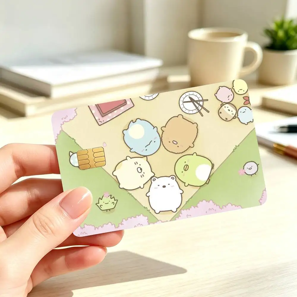 Cute S-Sumikko G-Gurashi Credit Card HD Stickers Small Chip Waterproof Sticker Game Card Decal