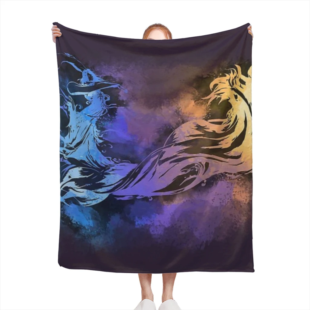 

Final Fantasy X logo Blanket Flange Textile Decor Portable Super Soft Throw Blankets for Home Office Plush Thin Quilt