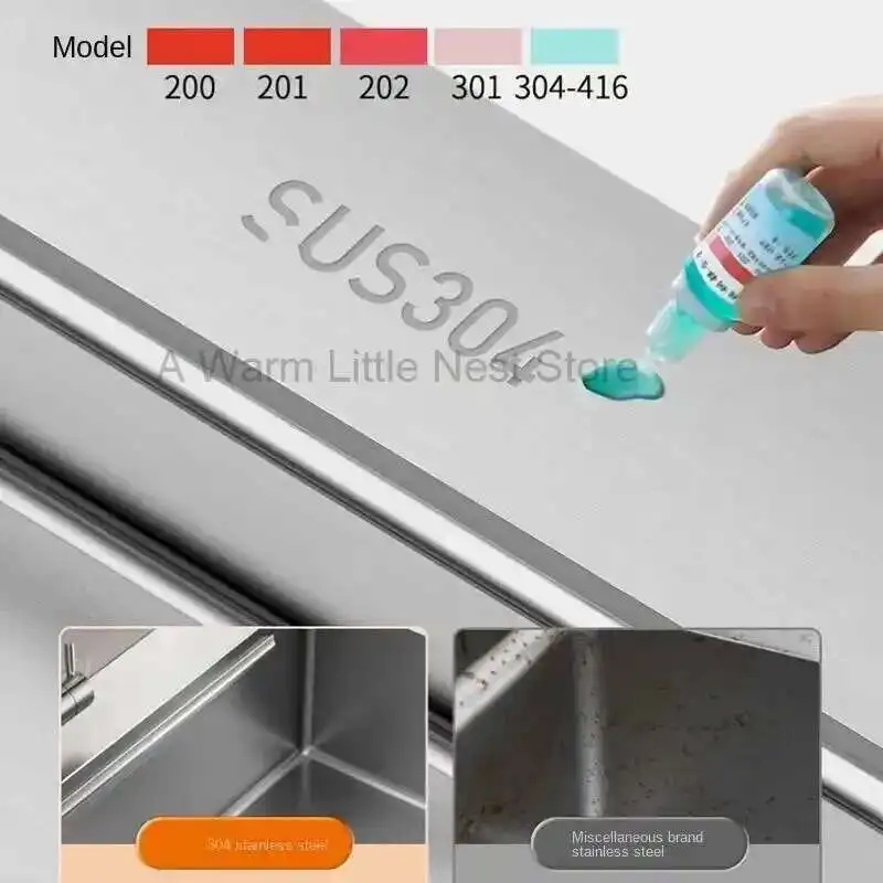 

Silver Kitchen Accessories Modern Stainless Steel Kitchen Sinks Dish Drainer Large Single-slot Thickened Side Drain Washbasin L
