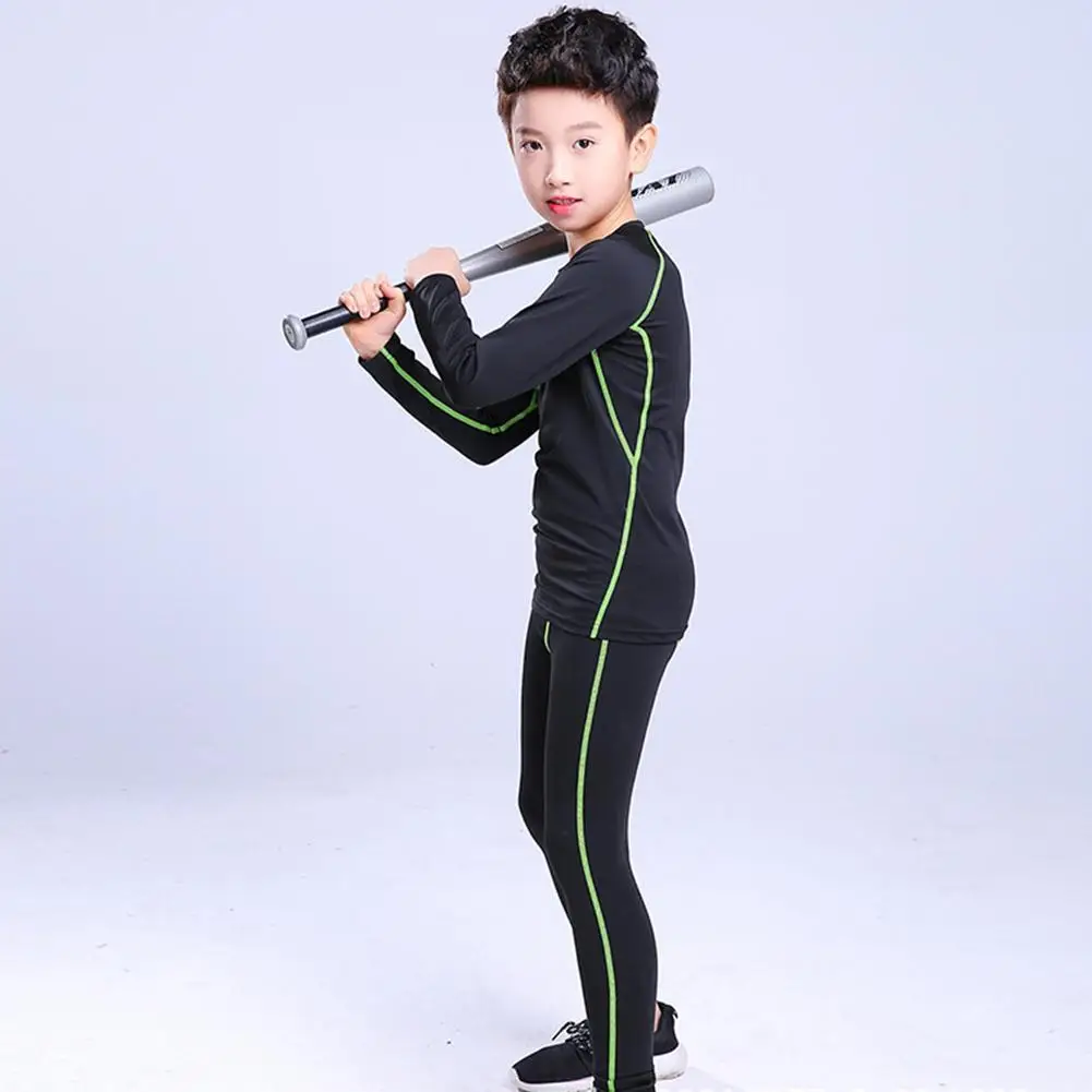 Winter Children\'s Sports Suit Quick Drying Thermal Underwear for Boys and Girls Basketball Football Compression Sportswear