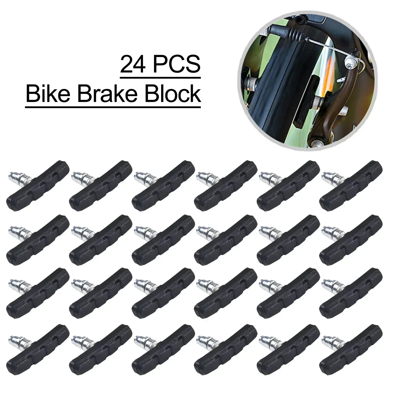 12 Pairs V-Brake Brake Block Set Brake Shoes For V-brake Symmetrical 70 Mm Bicycle Brake Pads Bike Accessory  N E W