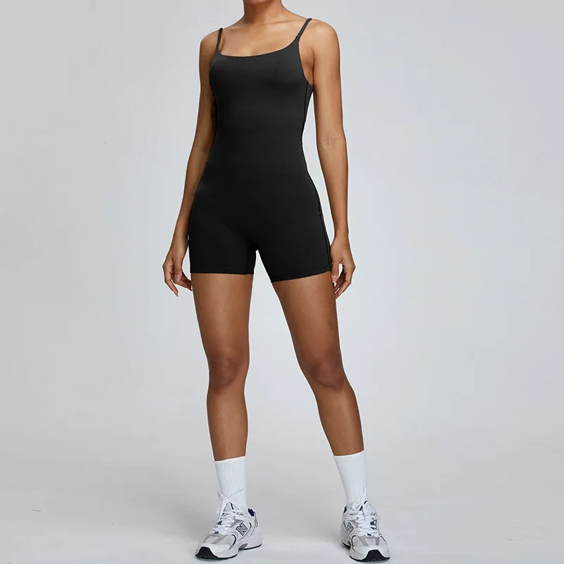 2024 Sleeveless Summer Sports Jumpsuit Woman Sportswear Gym Fitness Overalls Sexy Backless Romper for Women\'s Bodysuits Clothes