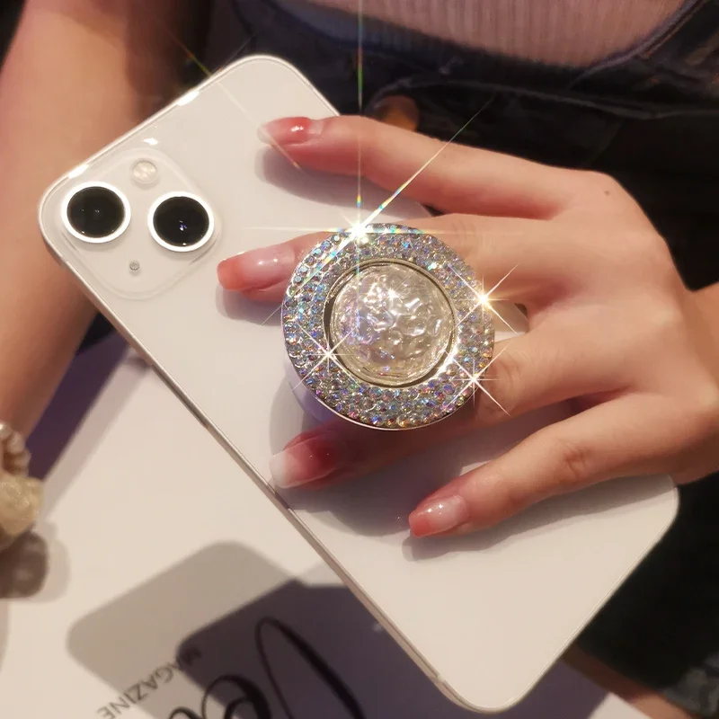 

Женская кольцевая Пряжка, кронштейн, искусственная жемчужная оправа, многофункциональная телескопическая складная Пряжка для пальцев с бриллиантами