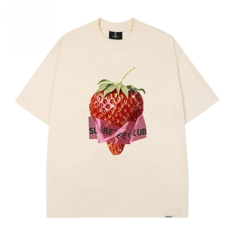 الدوبامين التصميم الأصلي الفاكهة الفراولة طباعة قصيرة الأكمام الرجال والنساء تي شيرت 2026 صيف جديد لباس غير رسمي في الهواء الطلق
