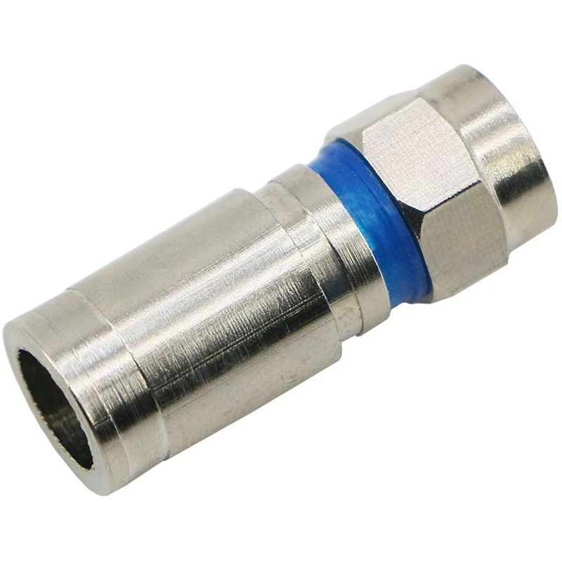 Compression RG6 F Connector Coax Coaxial Adapter Plug for Satellite & Cable TV (50 Pack)T98C