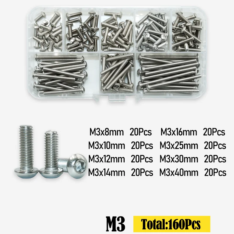M2 m3 m4 m5 m6 Edelstahl Sechs kant knopf Innen sechs kant schraube Sechs kant gewinde Maschinen schraube für Motorrad Roller ATV Moped – Detail 9