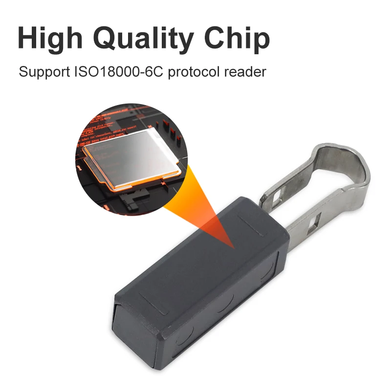 แท็ก UHF RFID 10 ชิ้น 860-960Mhz สำหรับงานอุตสาหกรรม แท็กล็อคระยะไกล 0~5 เมตร วัสดุ ABS แท็ก UHF RFID ป้องกันโลหะ